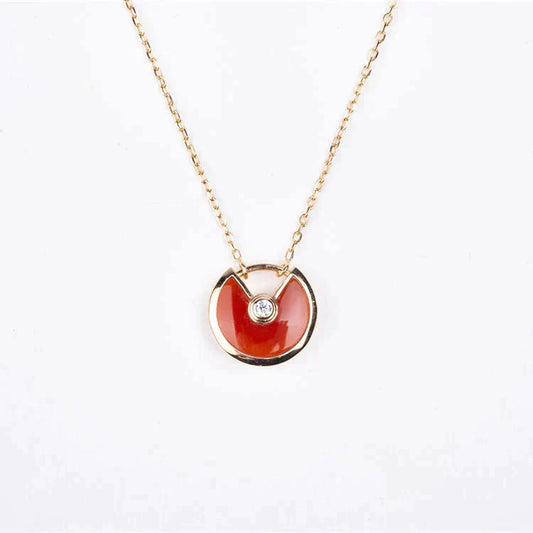 ¡®Aura Jewels¡¯AMULETTE GOLD CARNELIAN ONYX NECKLACE