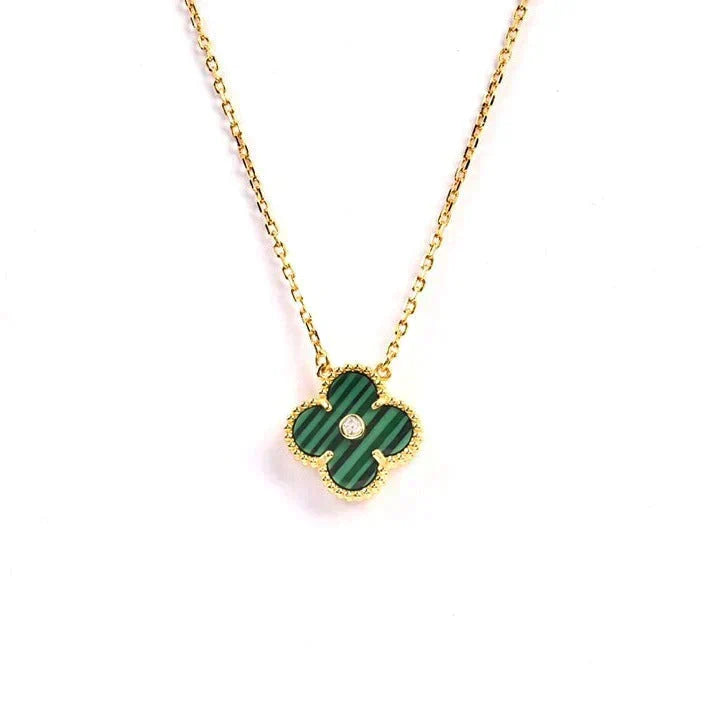 ¡®Aura Jewels¡¯CLOVER 15MM DIAMOND TURQUOISE NECKLACE