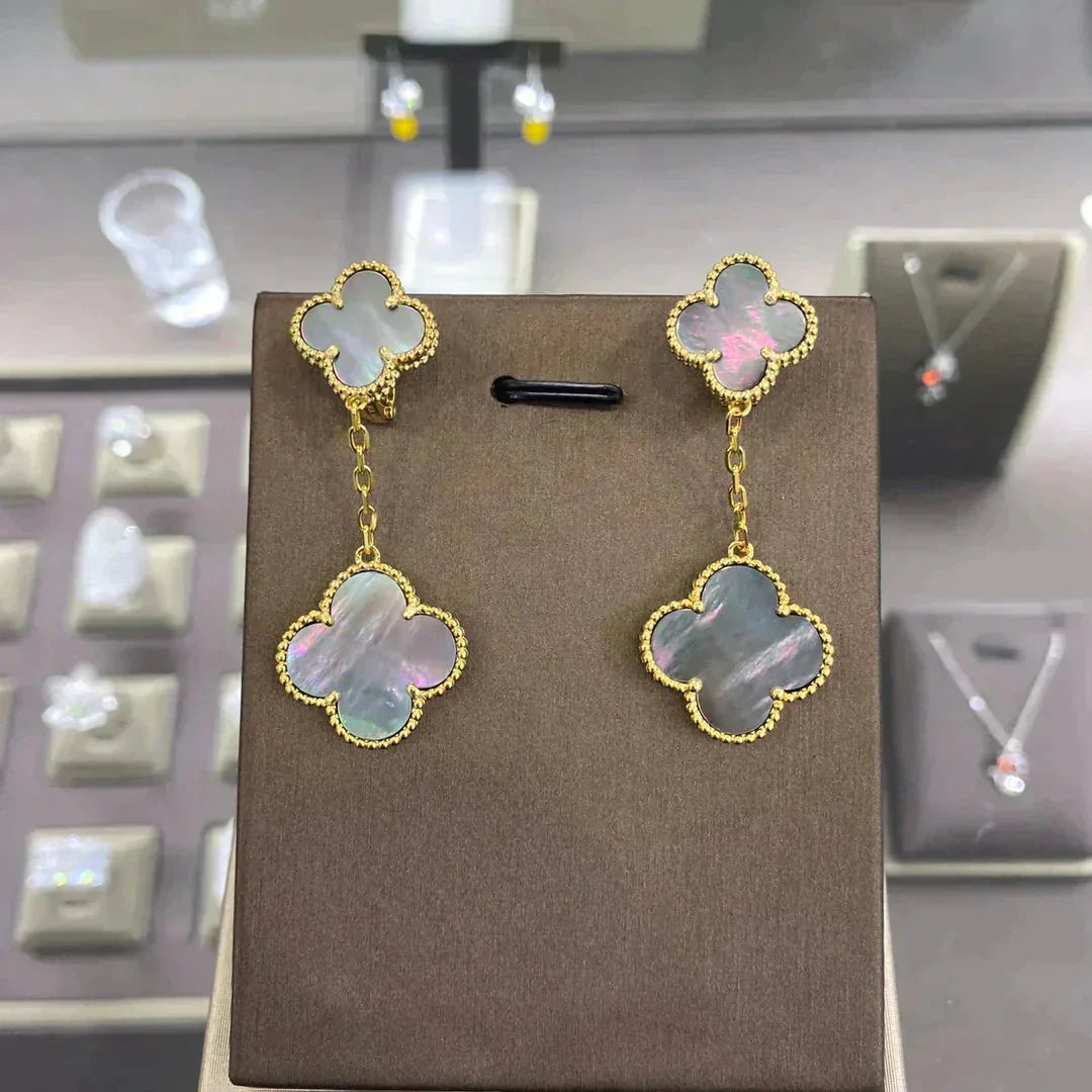 ¡®Aura Jewels¡¯CLOVER 2 MOTIFS  EARRINGS (MULTIPLE CHOICESC