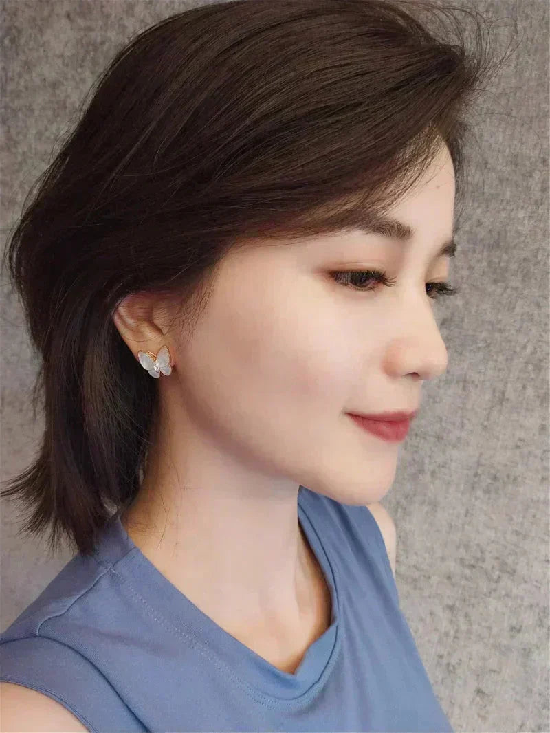 ¡®Aura Jewels¡¯BUTTERFLY MOP DIAMOND EARRINGS