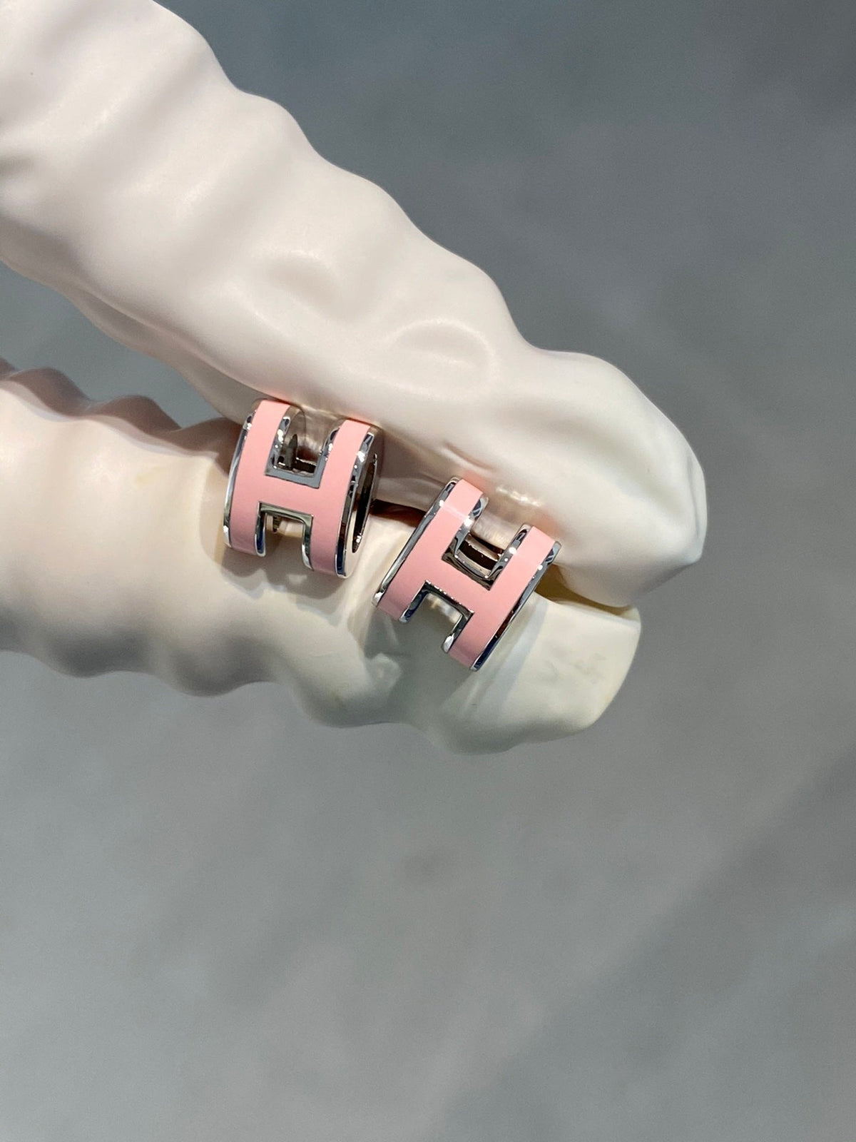 ¡®Aura Jewels¡¯MINI POP H SILVER EARRINGS PINK