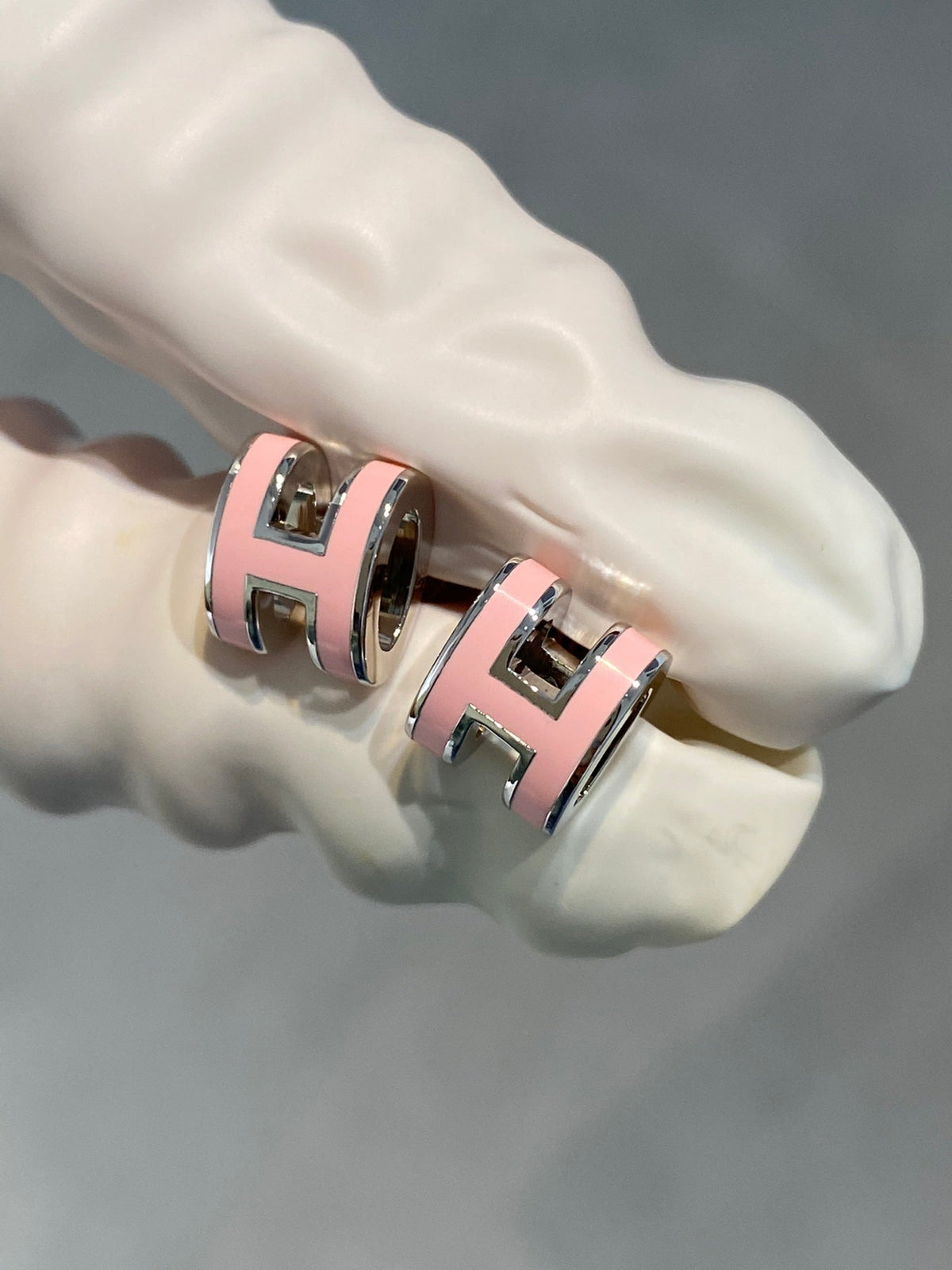 ¡®Aura Jewels¡¯MINI POP H SILVER EARRINGS PINK