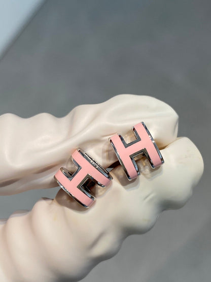 ¡®Aura Jewels¡¯MINI POP H SILVER EARRINGS PINK