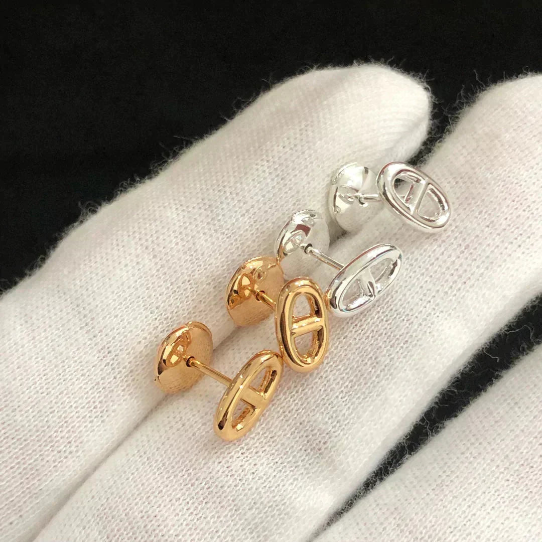 ¡®Aura Jewels¡¯CHAINE SMALL EARRINGS GOLD AND SILVER