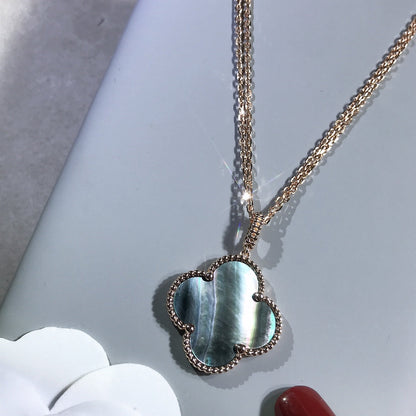 ¡®Aura Jewels¡¯CLOVER 25MM GOLD DARK MOP BIG CLOVER NECKLACE