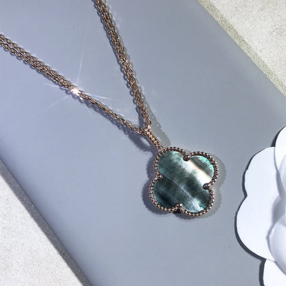 ¡®Aura Jewels¡¯CLOVER 25MM GOLD DARK MOP BIG CLOVER NECKLACE