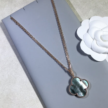 ¡®Aura Jewels¡¯CLOVER 25MM GOLD DARK MOP BIG CLOVER NECKLACE