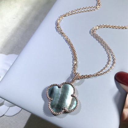 ¡®Aura Jewels¡¯CLOVER 25MM GOLD DARK MOP BIG CLOVER NECKLACE