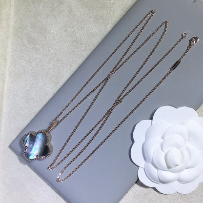 ¡®Aura Jewels¡¯CLOVER 25MM GOLD DARK MOP BIG CLOVER NECKLACE