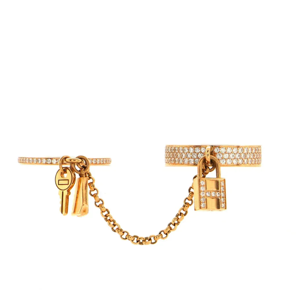 ¡®Aura Jewels¡¯HM KELLY CLOCHETTE DOUBLE RING IN  WITH DIAMONDS