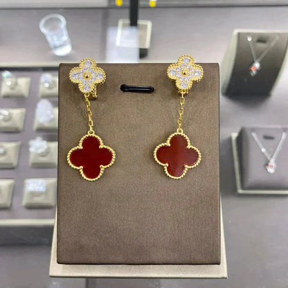 ¡®Aura Jewels¡¯CLOVER  2 MOTIFS  DIAMOND  EARRINGS (MULTIPLE CHOICESç´