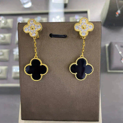 ¡®Aura Jewels¡¯CLOVER  2 MOTIFS  DIAMOND  EARRINGS (MULTIPLE CHOICESç´
