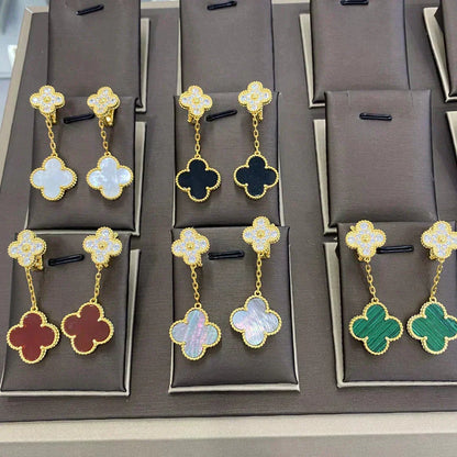 ¡®Aura Jewels¡¯CLOVER  2 MOTIFS  DIAMOND  EARRINGS (MULTIPLE CHOICESç´