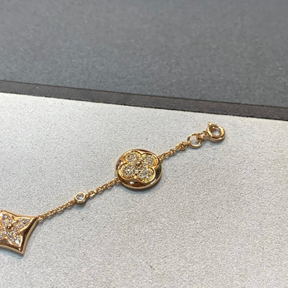 ¡®Aura Jewels¡¯STAR AND SUN 4 MOTIFS GOLD DIAMONDS BRACELET