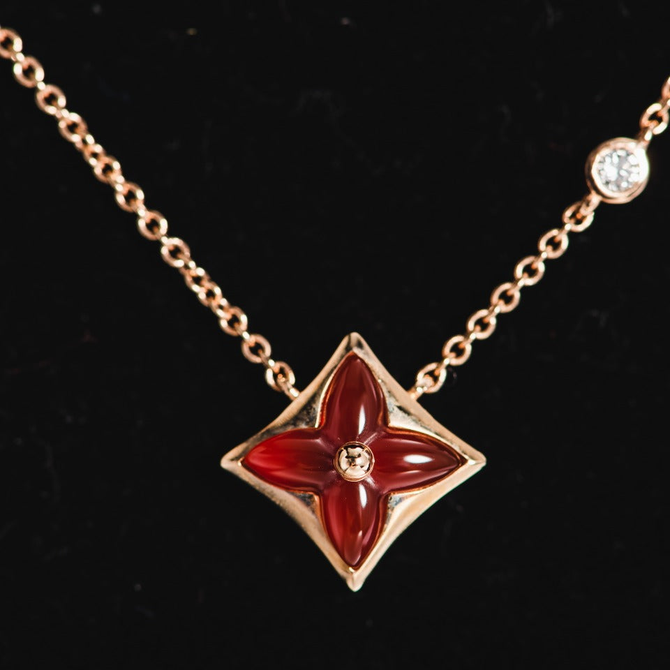 ¡®Aura Jewels¡¯STAR NECKLACE PINK GOLD 1 DIAMOND