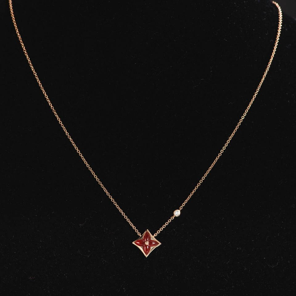 ¡®Aura Jewels¡¯STAR NECKLACE PINK GOLD 1 DIAMOND