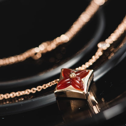 ¡®Aura Jewels¡¯STAR NECKLACE PINK GOLD 1 DIAMOND