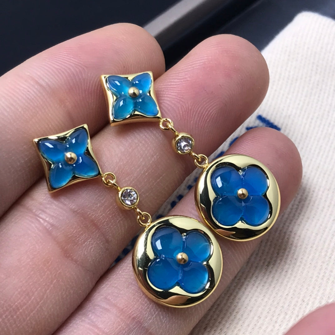 ¡®Aura Jewels¡¯STAR AND SUN AGATE DIAMOND EARRINGS