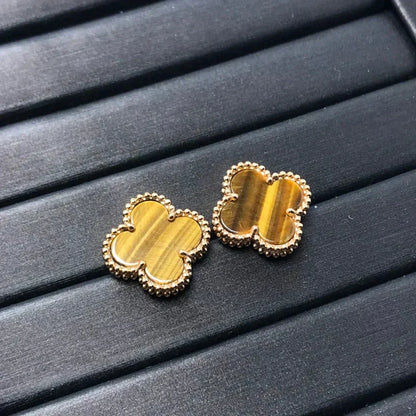 ¡®Aura Jewels¡¯CLOVER MEDIUM 1 MOTIFS TIGER EYE EARRINGS