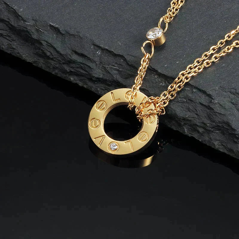 ¡®Aura Jewels¡¯LOVE NECKLACE 16MM 2 DIAMONDS