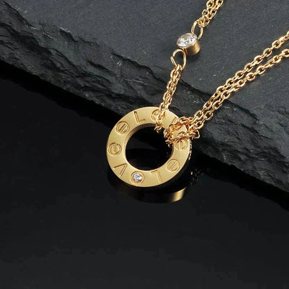 ¡®Aura Jewels¡¯LOVE NECKLACE 16MM 2 DIAMONDS