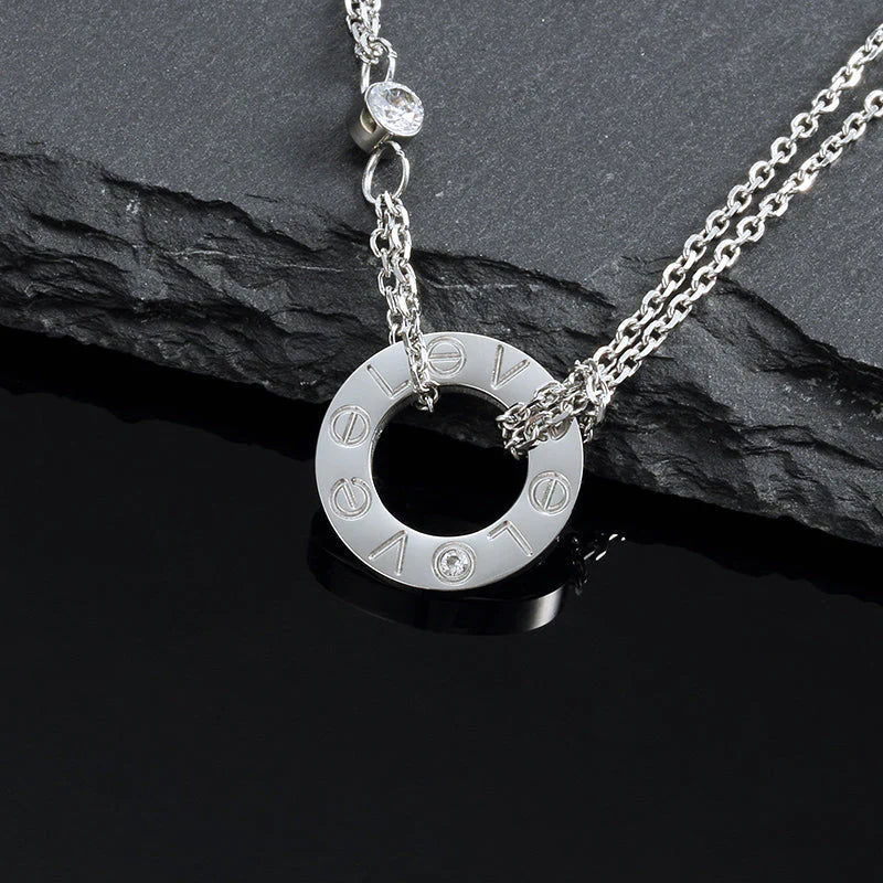 ¡®Aura Jewels¡¯LOVE NECKLACE 16MM 2 DIAMONDS