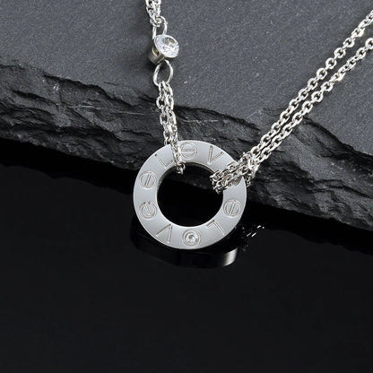 ¡®Aura Jewels¡¯LOVE NECKLACE 16MM 2 DIAMONDS