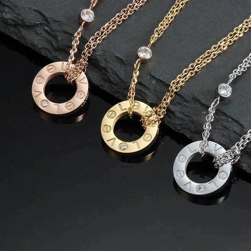 ¡®Aura Jewels¡¯LOVE NECKLACE 16MM 2 DIAMONDS