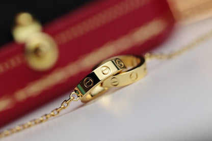 ¡®Aura Jewels¡¯LOVE NECKLACE DOUBLE RING GOLD