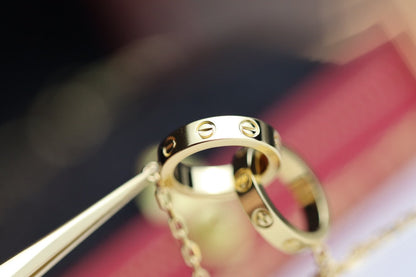 ¡®Aura Jewels¡¯LOVE NECKLACE DOUBLE RING GOLD