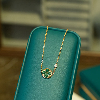 ¡®Aura Jewels¡¯SUN MALACHITE 1 DIAMOND PINK GOLD BRACELET