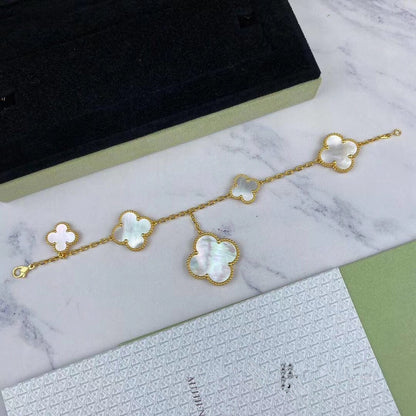 ¡®Aura Jewels¡¯MAGIC CLOVER MOP GOLD BRACELET 5 MOTIFS