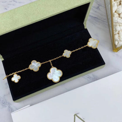 ¡®Aura Jewels¡¯MAGIC CLOVER MOP GOLD BRACELET 5 MOTIFS