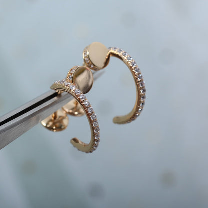 ¡®Aura Jewels¡¯JUSTE EARRINGS 12.75MM PINK GOLD DIAMOND
