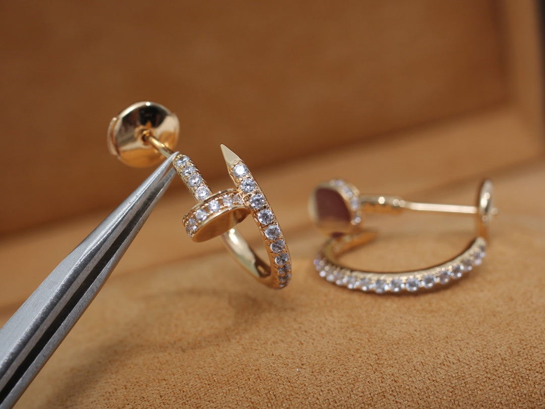 ¡®Aura Jewels¡¯JUSTE EARRINGS 12.75MM PINK GOLD DIAMOND