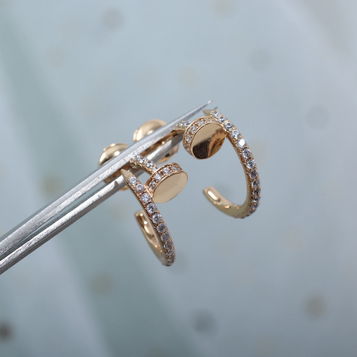 ¡®Aura Jewels¡¯JUSTE EARRINGS 12.75MM PINK GOLD DIAMOND