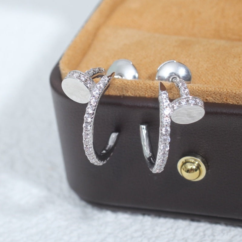 ¡®Aura Jewels¡¯JUSTE EARRINGS 12.75MM SILVER DIAMOND