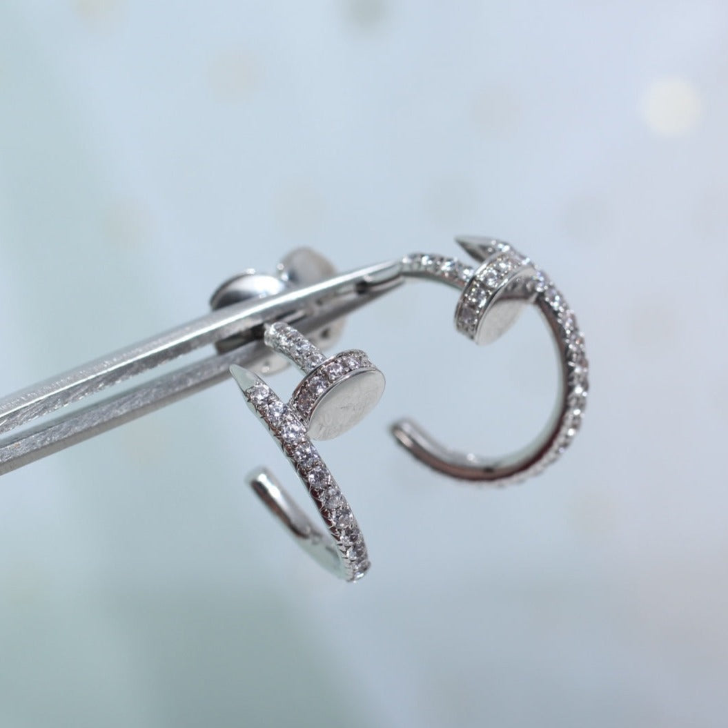 ¡®Aura Jewels¡¯JUSTE EARRINGS 12.75MM SILVER DIAMOND