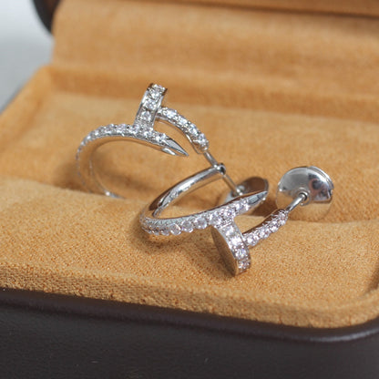 ¡®Aura Jewels¡¯JUSTE EARRINGS 12.75MM SILVER DIAMOND