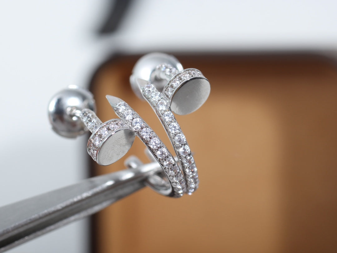 ¡®Aura Jewels¡¯JUSTE EARRINGS 12.75MM SILVER DIAMOND