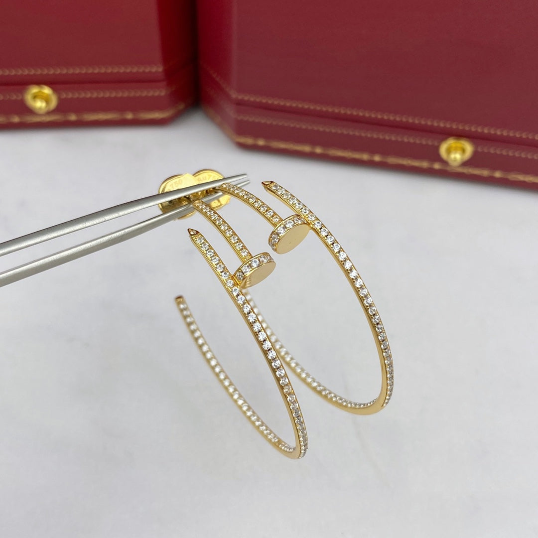 ¡®Aura Jewels¡¯JUSTE EARRINGS FULL DIAMONDS 1.8MM