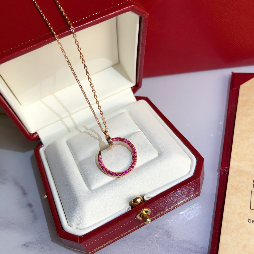 ¡®Aura Jewels¡¯JUSTE NECKLACE GOLD RED DIAMONDS