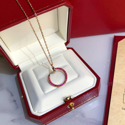 ¡®Aura Jewels¡¯JUSTE NECKLACE GOLD RED DIAMONDS
