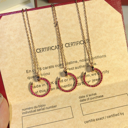 ¡®Aura Jewels¡¯JUSTE NECKLACE GOLD RED DIAMONDS