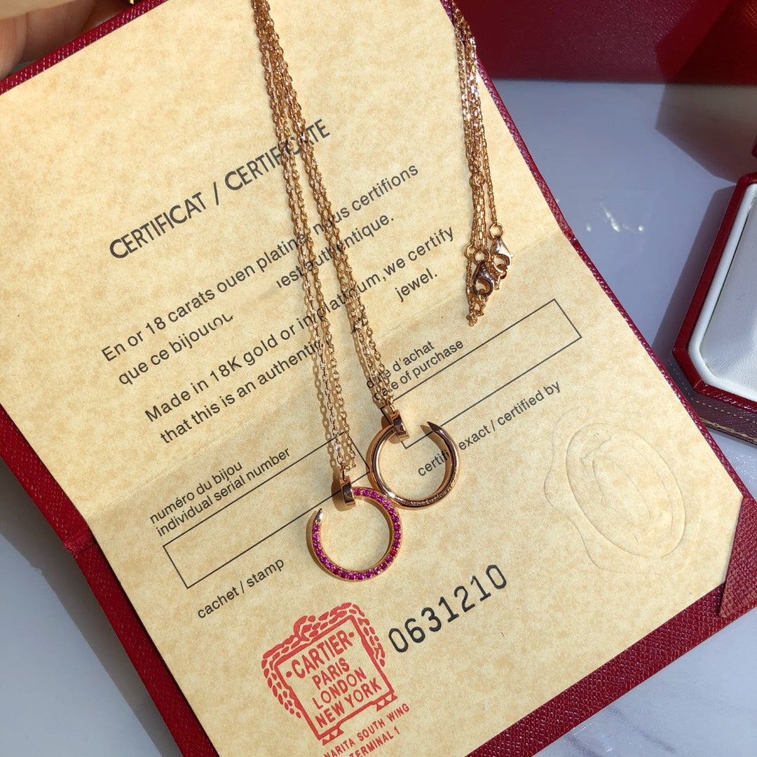 ¡®Aura Jewels¡¯JUSTE NECKLACE GOLD RED DIAMONDS