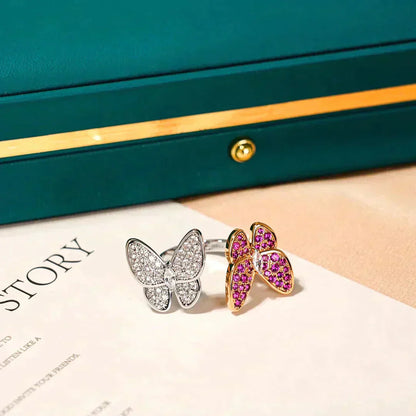 ¡®Aura Jewels¡¯TWIN BUTTERFLY DIAMOND RING