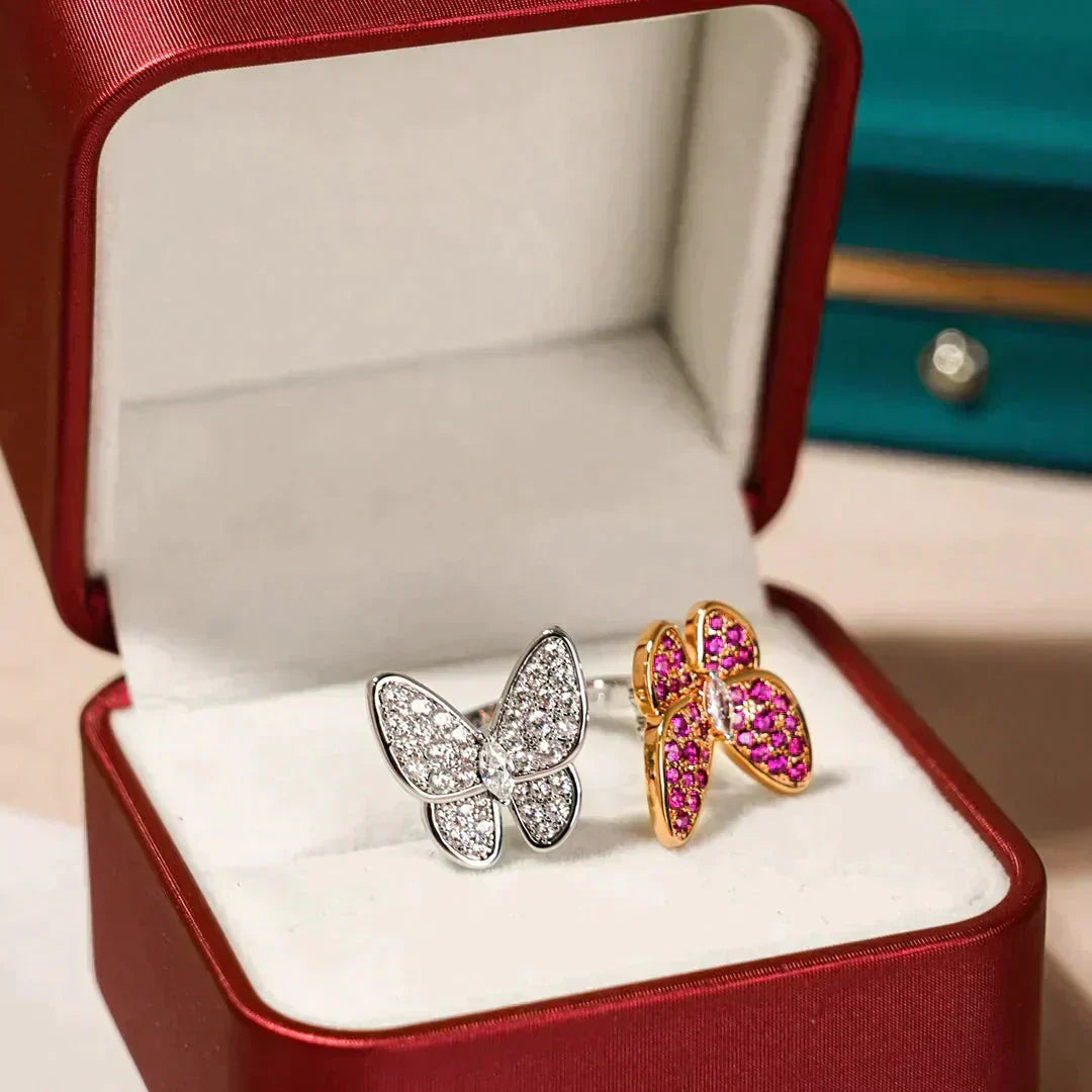 ¡®Aura Jewels¡¯TWIN BUTTERFLY DIAMOND RING