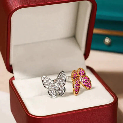 ¡®Aura Jewels¡¯TWIN BUTTERFLY DIAMOND RING