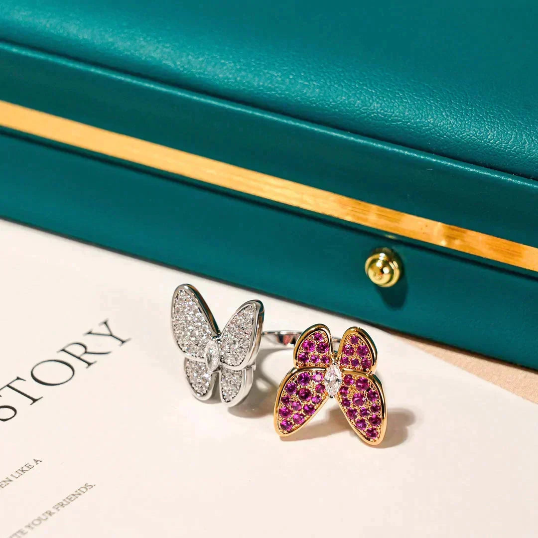 ¡®Aura Jewels¡¯TWIN BUTTERFLY DIAMOND RING