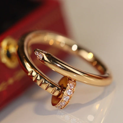 [Aura Jewels]Size 7 ring with real gold and diamonds